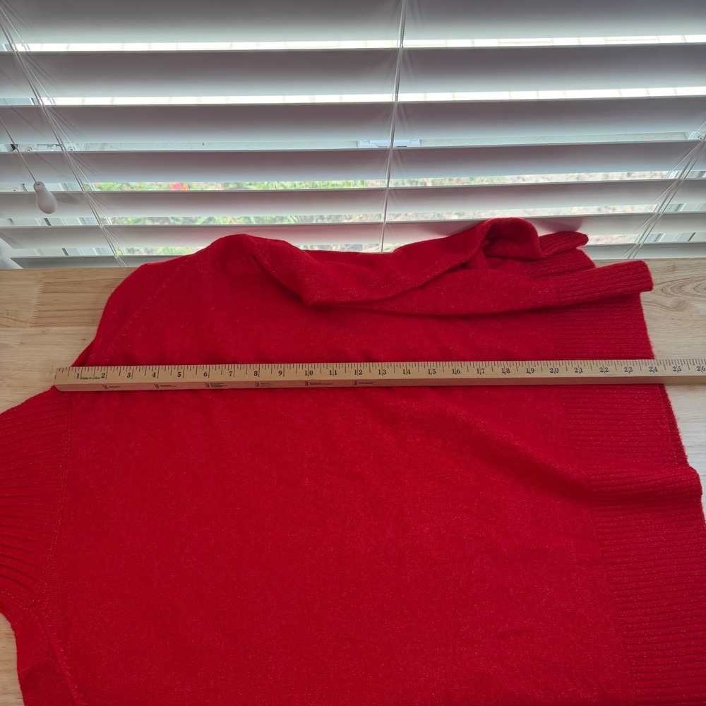 Loft Mock Neck Sweater Women's Red Knit Long Sleeve Pullover Classic - XL - Picture 10 of 10